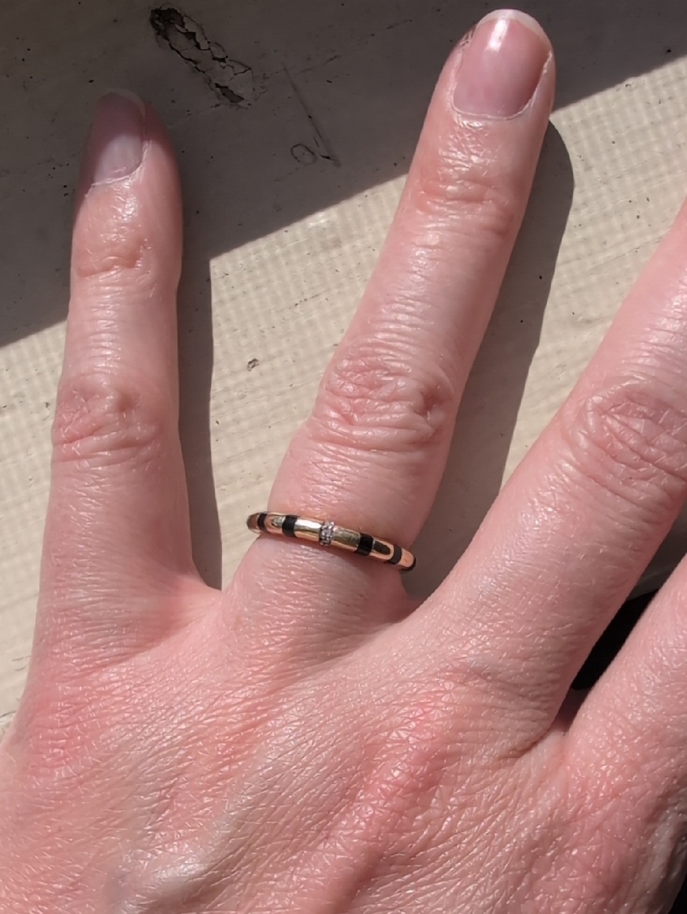 Adina Reyter Diamond and Enamel Band Ring